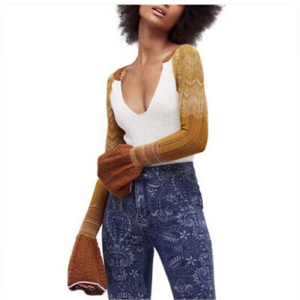Free People Sunshine bell Sleeve Thermal NWT